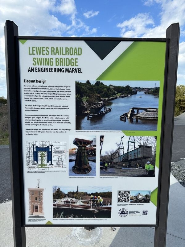 Lewes Railroad Swing Bridge Marker image. Click for full size.