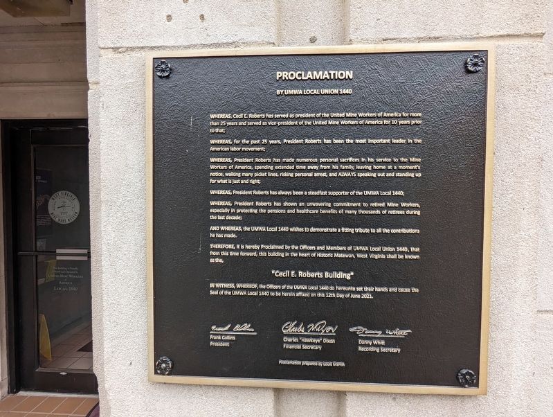 Cecil E. Roberts Building Marker image. Click for full size.