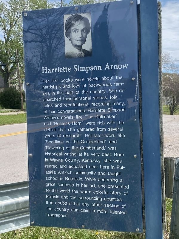 Harriette Simpson Arnow side of the marker image. Click for full size.