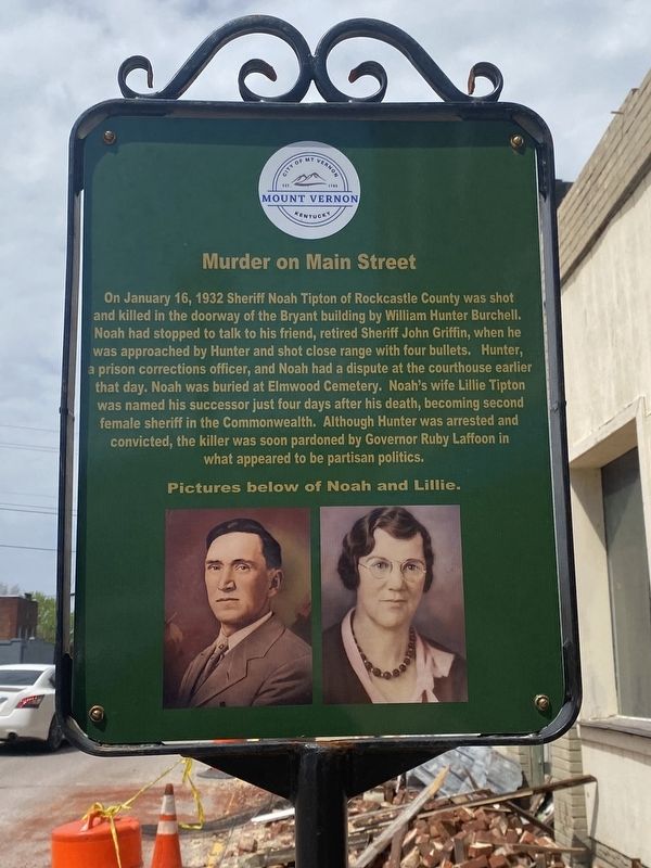 Bryant Building / Murder on Main Street Marker image. Click for full size.