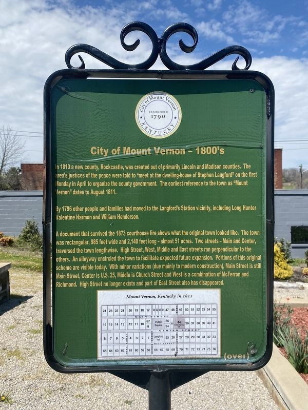 City of Mount Vernon - 1800's Marker image. Click for full size.