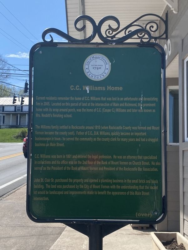 C.C. Williams Home Marker image. Click for full size.