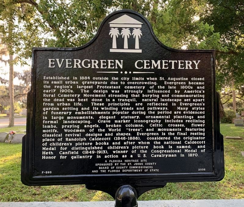 Evergreen Cemetery Marker image. Click for full size.