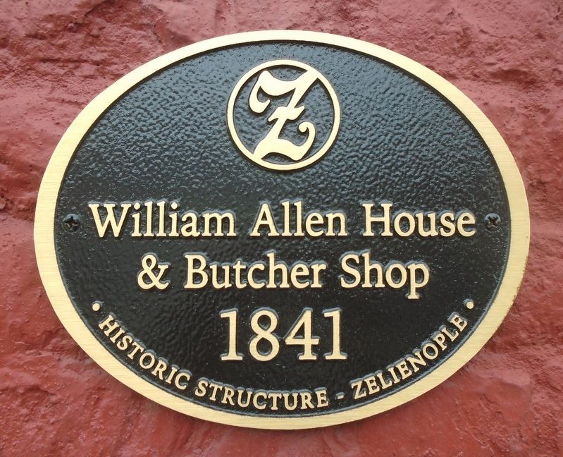 William Allen House & Butcher Shop Marker image. Click for full size.