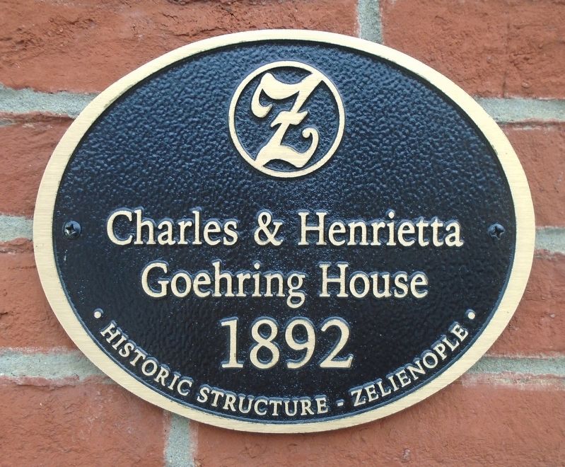 Charles & Henrietta Goehring House Marker. Click for full size. Charles & Henrietta Goehring House Marker image. Click for full size.