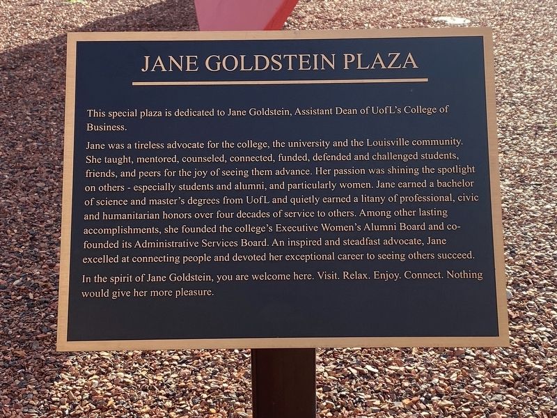 Jane Goldstein Plaza Marker image. Click for full size.