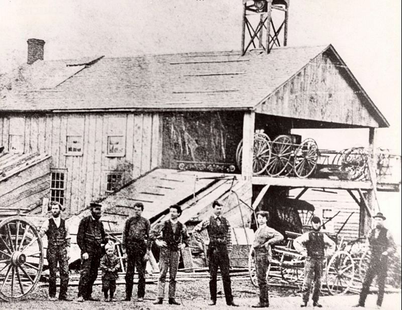 McLaughlin Carriage Works, Enniskillen, ca 1873 image. Click for full size.