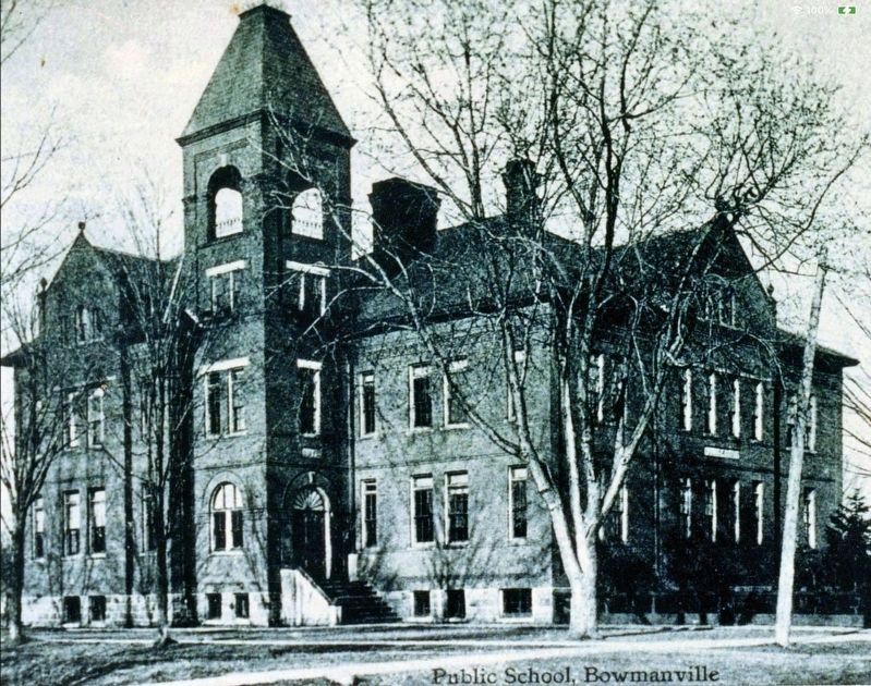 Bowmanville Central Public School (with bell tower) ca 1900 image. Click for full size.