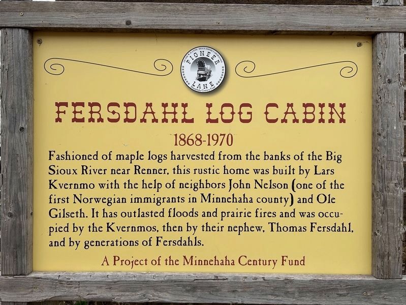 Fersdahl Log Cabin Marker. Click for full size. Fersdahl Log Cabin Marker image. Click for full size.