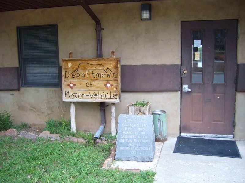 Santa Fe Trail Marker at the Wagon Mound City Hall. Click for full size. Santa Fe Trail Marker at the Wagon Mound City Hall image. Click for full size.