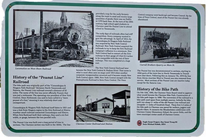 History of the "Peanut Line" Railroad Marker image. Click for full size.