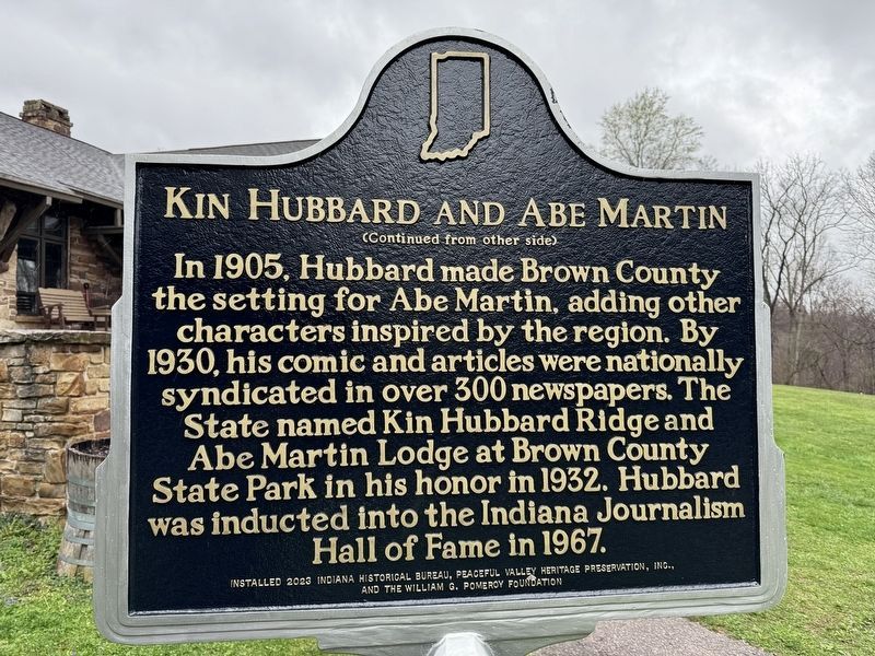 Kin Hubbard and Abe Martin Marker Reverse image. Click for full size.
