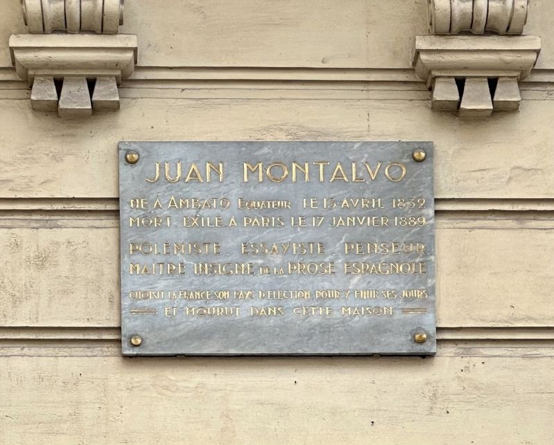 Juan Montalvo Marker. Click for full size. Juan Montalvo Marker image. Click for full size.