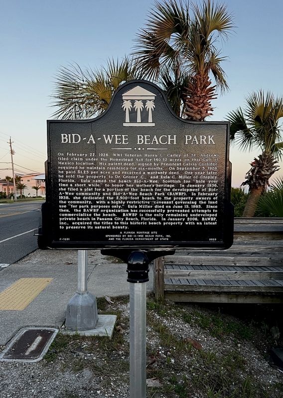 Bid-A-Wee Beach Park Marker image. Click for full size.