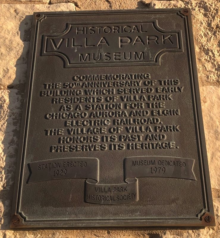Villa Park Historical Museum Marker image. Click for full size.