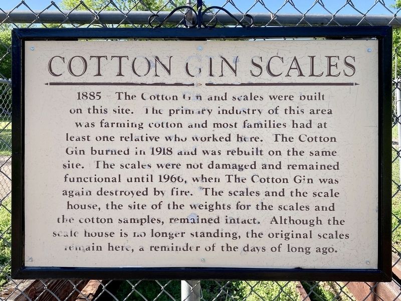 Cotton Gin Scales Marker image. Click for full size.