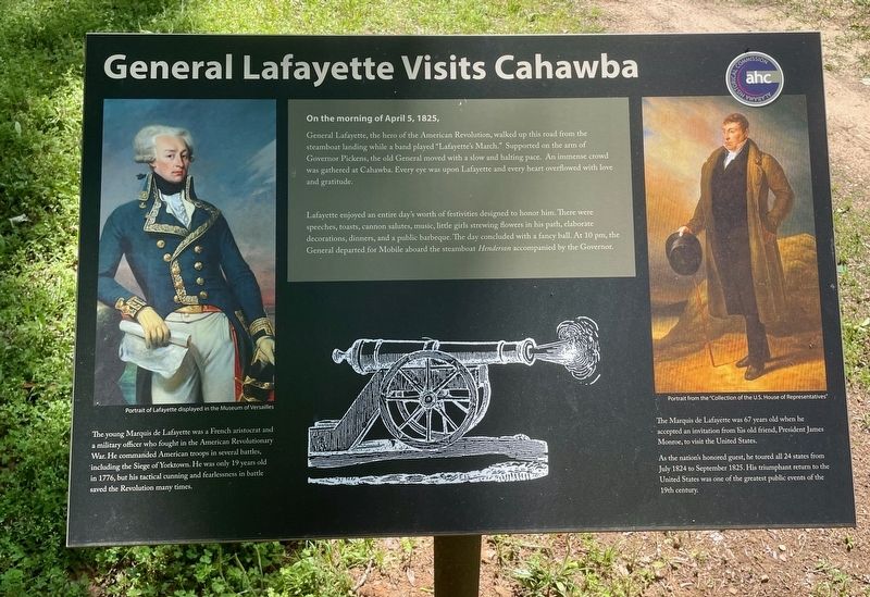 A nearby marker about Lafayette's visit to Old Cahawba. image. Click for full size.