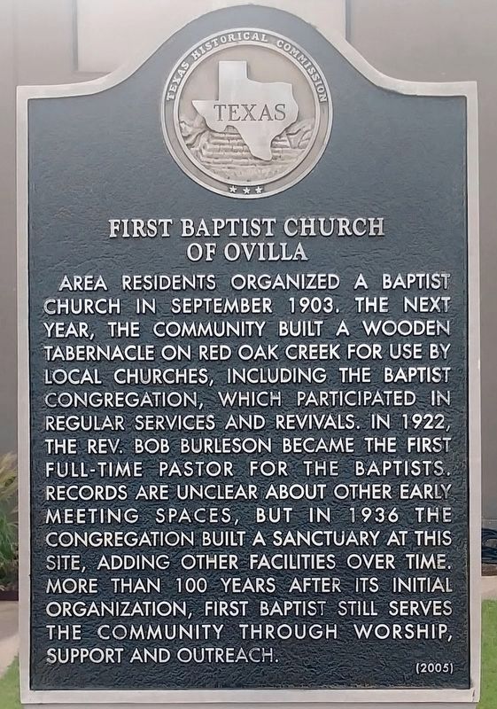 First Baptist Church of Ovilla Marker. Click for full size. First Baptist Church of Ovilla Marker image. Click for full size.