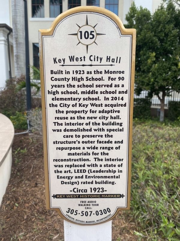 Key West City Hall Marker image. Click for full size.