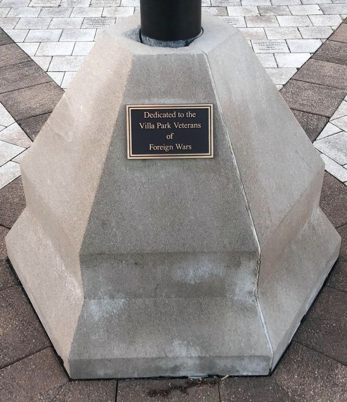 Cortesi Veterans Memorial Park flagpole base image. Click for full size.