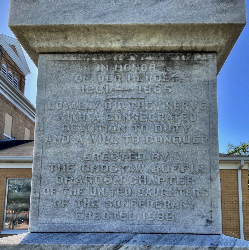 Choctaw County Confederate Soldier's Monument image. Click for full size.
