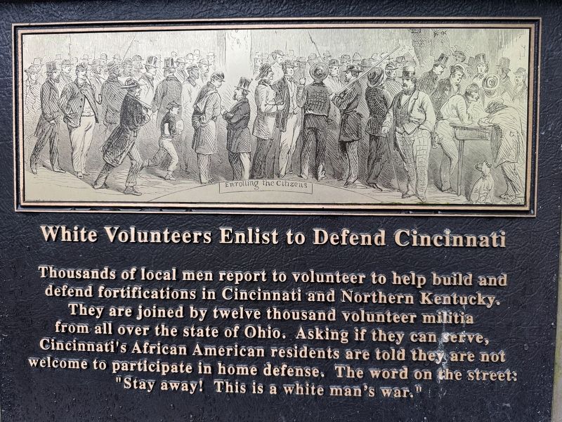 The Black Brigade of Cincinnati Marker. Click for full size. The Black Brigade of Cincinnati Marker image. Click for full size.