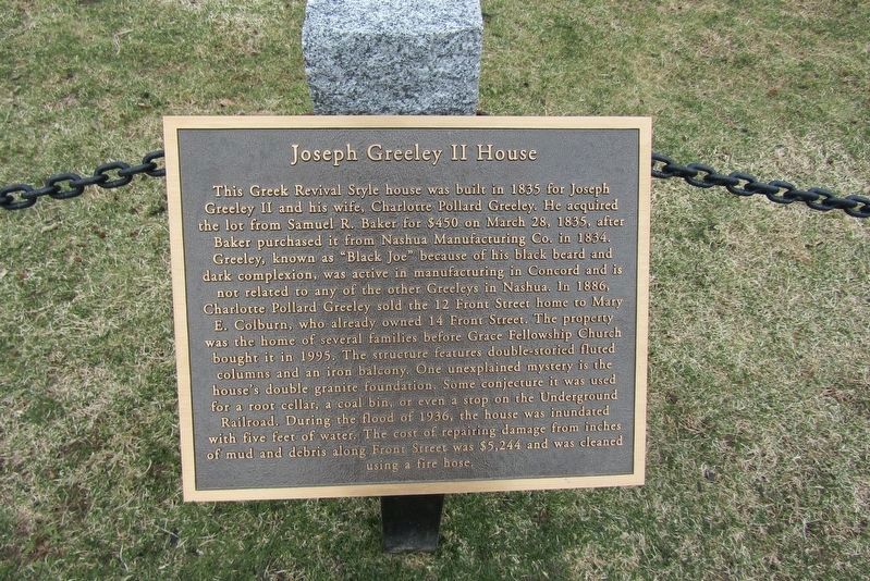 Joseph Greeley II House Marker. Click for full size. Joseph Greeley II House Marker image. Click for full size.