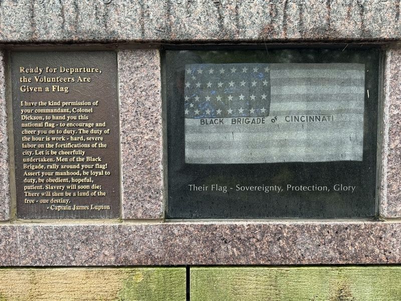 The Black Brigade of Cincinnati Marker. Click for full size. The Black Brigade of Cincinnati Marker image. Click for full size.
