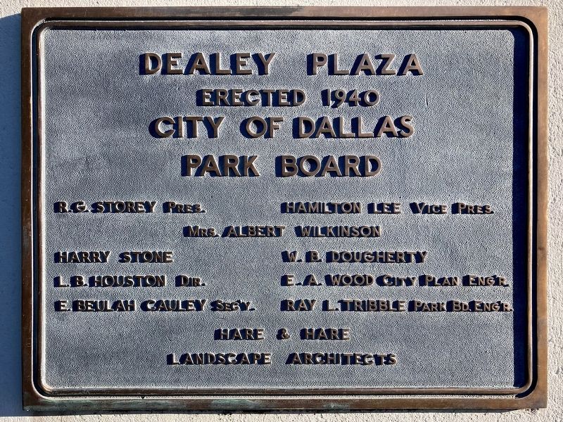 Dealey Plaza - Erected 1940 image. Click for full size.