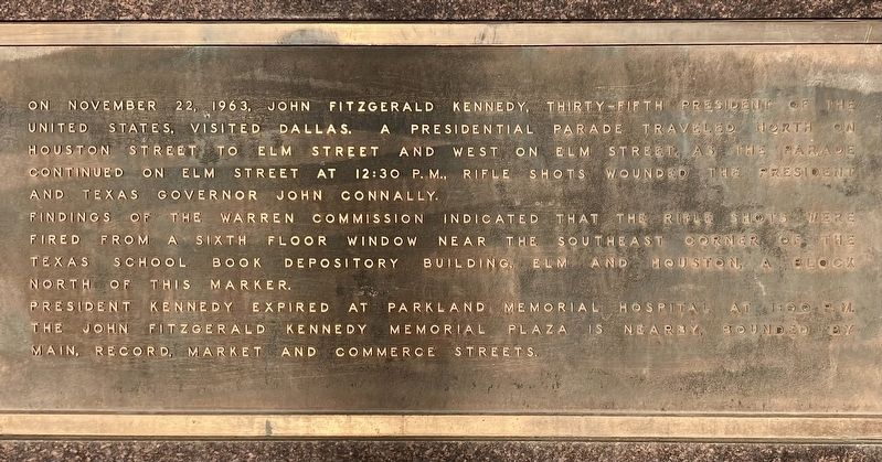 Kennedy Assassination Route Marker image. Click for full size.