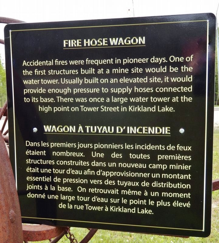 Fire Hose Wagon / Wagon à tuyau d'incendie Marker. Click for full size. Fire Hose Wagon / Wagon à tuyau d'incendie Marker image. Click for full size.