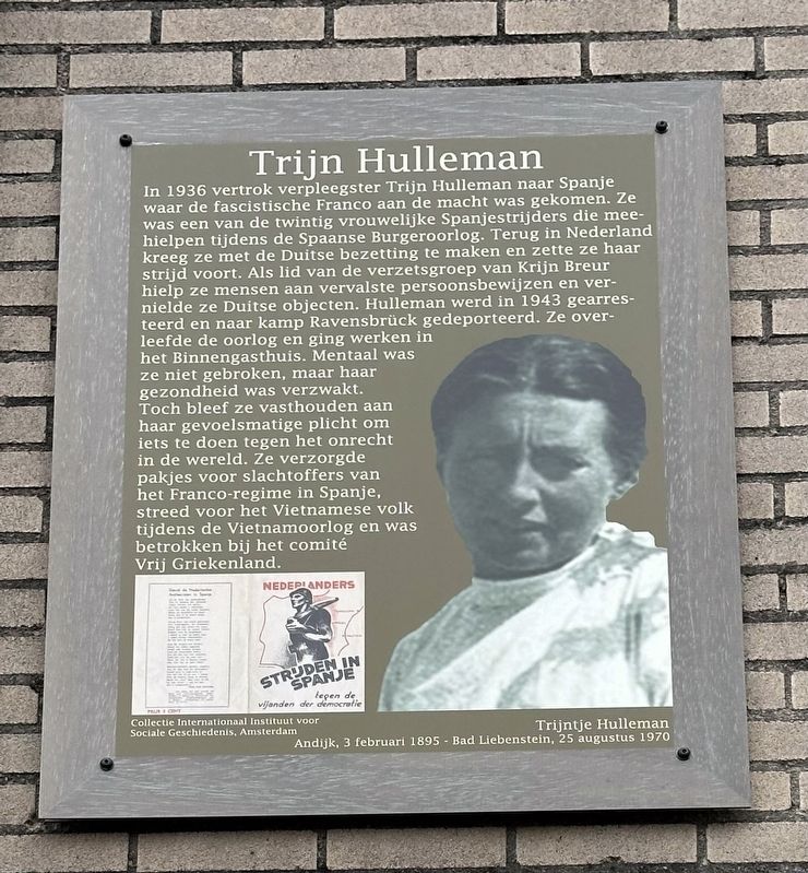 Trijn Hulleman Marker. Click for full size. Trijn Hulleman Marker image. Click for full size.