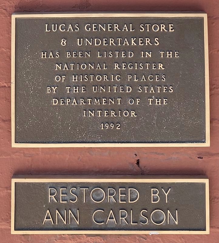 Lucas General Store & Undertakers Marker image. Click for full size.