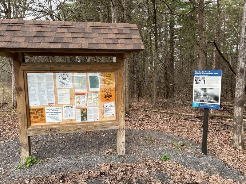 The Charles Flood Wildlife Management Area Marker. Click for full size. The Charles Flood Wildlife Management Area Marker image. Click for full size.
