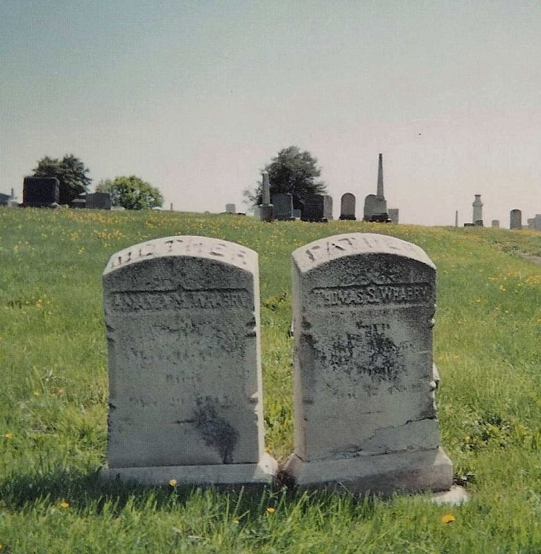 Thomas S. and Amanda Wharry gravestones at Mt. Olivet Cemetery. Click for full size. Thomas S. and Amanda Wharry gravestones at Mt. Olivet Cemetery image. Click for full size.