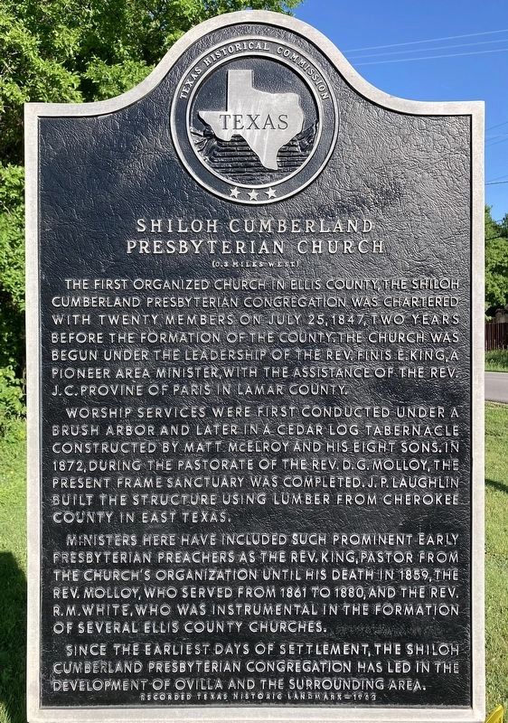 Shiloh Cumberland Presbyterian Church Marker. Click for full size. Shiloh Cumberland Presbyterian Church Marker image. Click for full size.