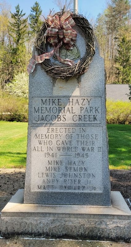Mike Hazy Memorial Park Marker. Click for full size. Mike Hazy Memorial Park Marker image. Click for full size.