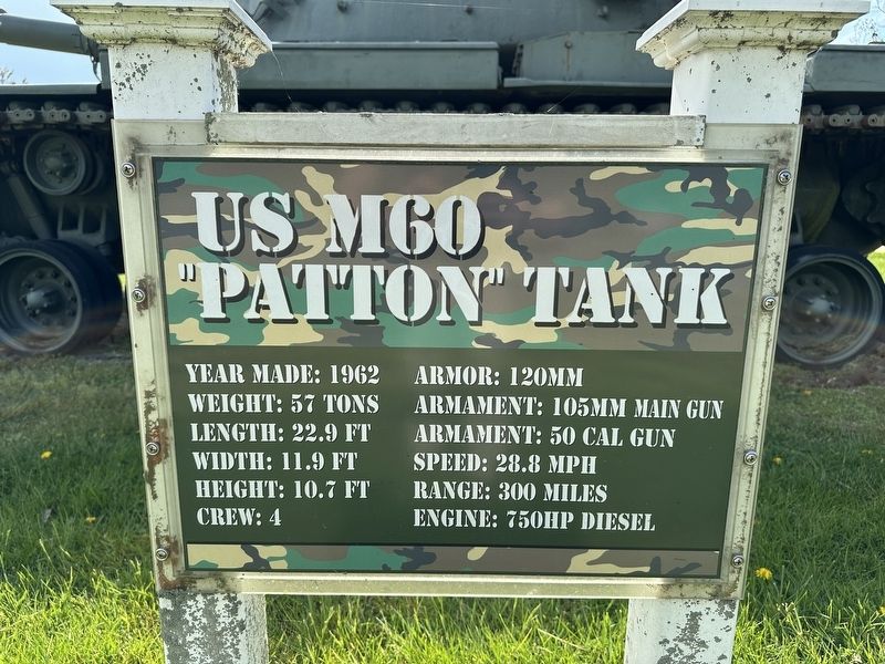 US M60 "Patton" Tank Marker image. Click for full size.