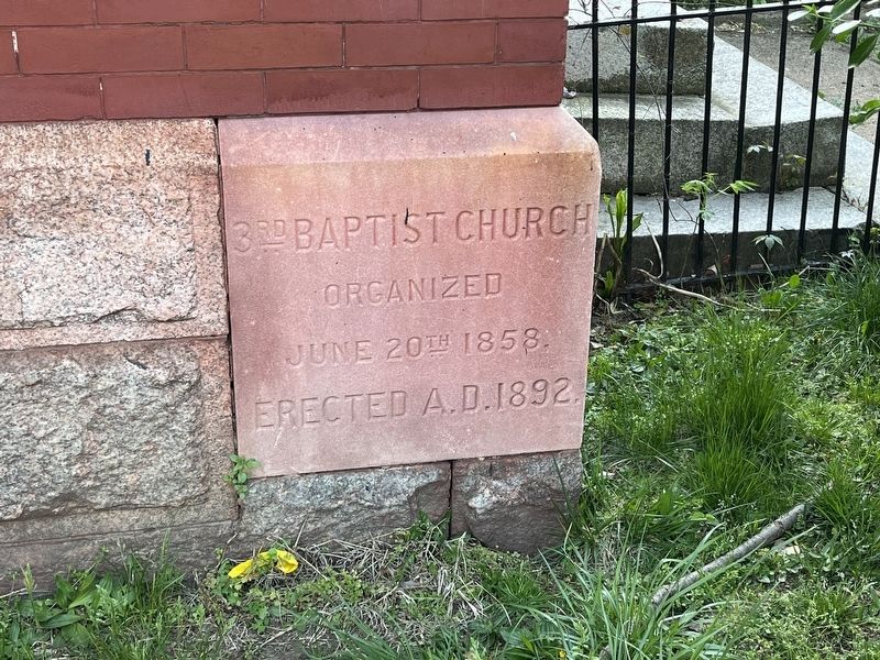 Cornerstone for the church building. Click for full size. Cornerstone for the church building image. Click for full size.