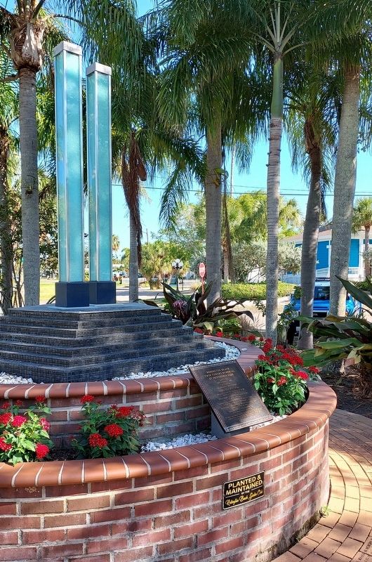 Redington Beach Twin Towers Memorial at Friendship Park Marker. Click for full size. Redington Beach Twin Towers Memorial at Friendship Park Marker image. Click for full size.