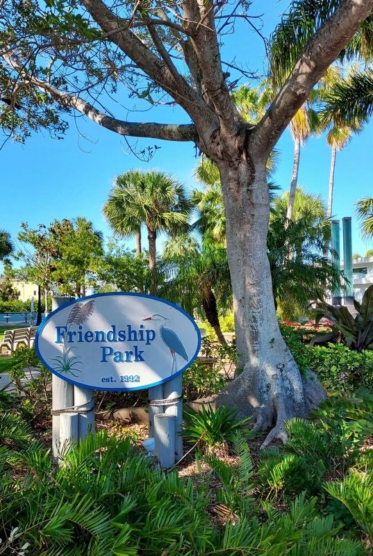 Redington Beach Twin Towers Memorial at Friendship Park Marker. Click for full size. Redington Beach Twin Towers Memorial at Friendship Park Marker image. Click for full size.