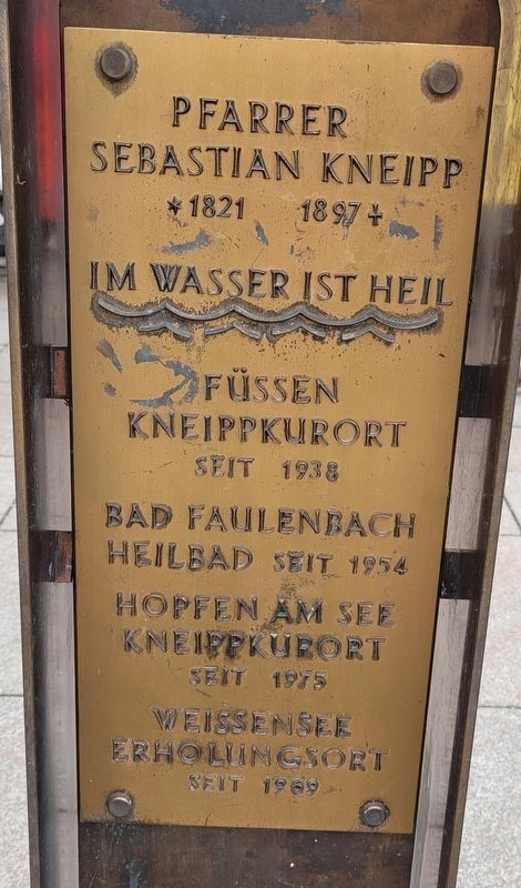 Pfarrer Sebastian Kneipp / Pastor Sebastian Kneipp Marker. Click for full size. Pfarrer Sebastian Kneipp / Pastor Sebastian Kneipp Marker image. Click for full size.
