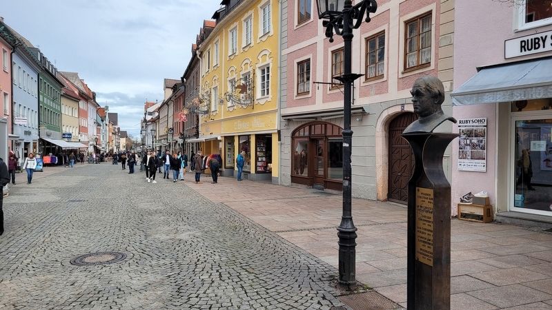 The view of the Pastor Sebastian Kneipp Marker along the street. Click for full size. The view of the Pastor Sebastian Kneipp Marker along the street image. Click for full size.
