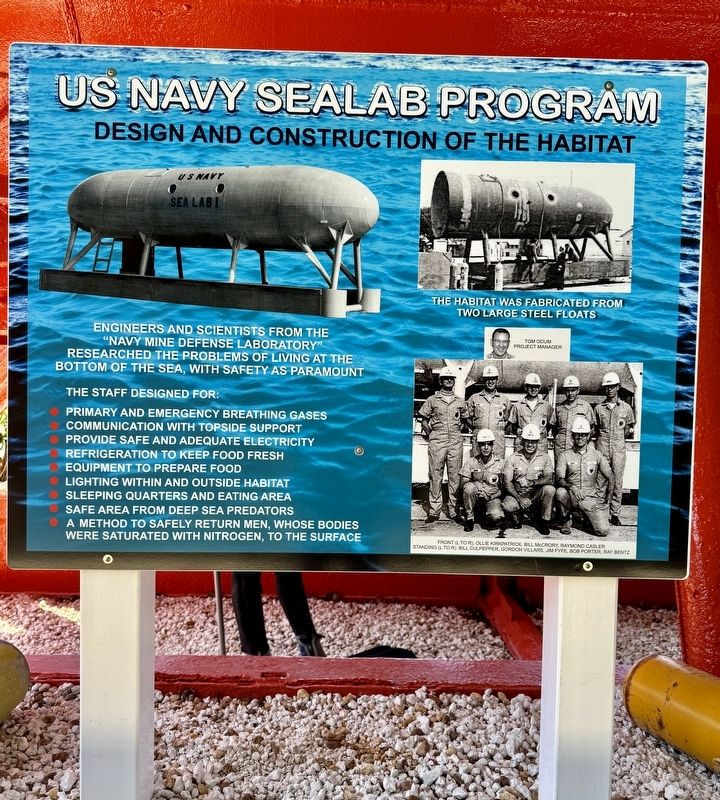 U.S. Navy Sealab Program Marker image. Click for full size.
