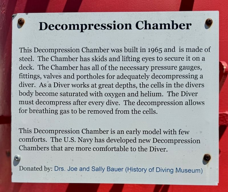 Decompression Chamber Marker image. Click for full size.