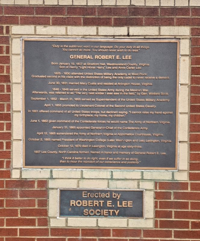 General Robert E. Lee Marker image. Click for full size.