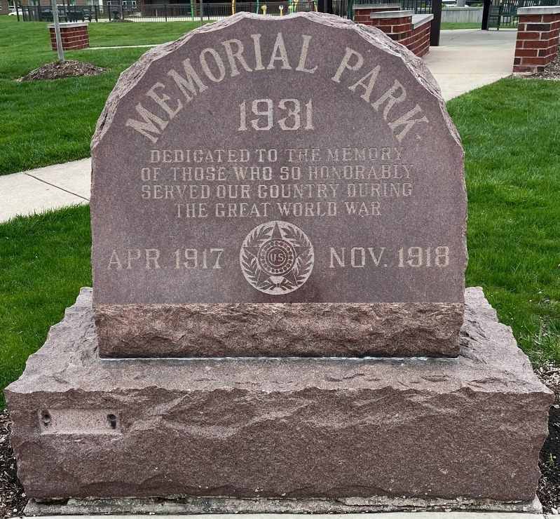 Memorial Park Marker. Click for full size. Memorial Park Marker image. Click for full size.