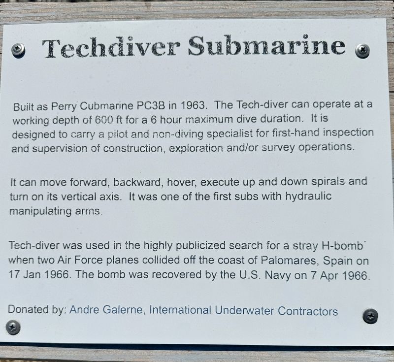 Techdiver Submarine Marker image. Click for full size.