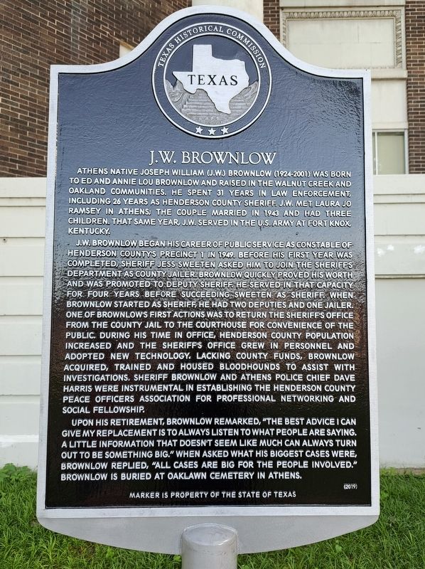 J. W. Brownlow Marker image. Click for full size.