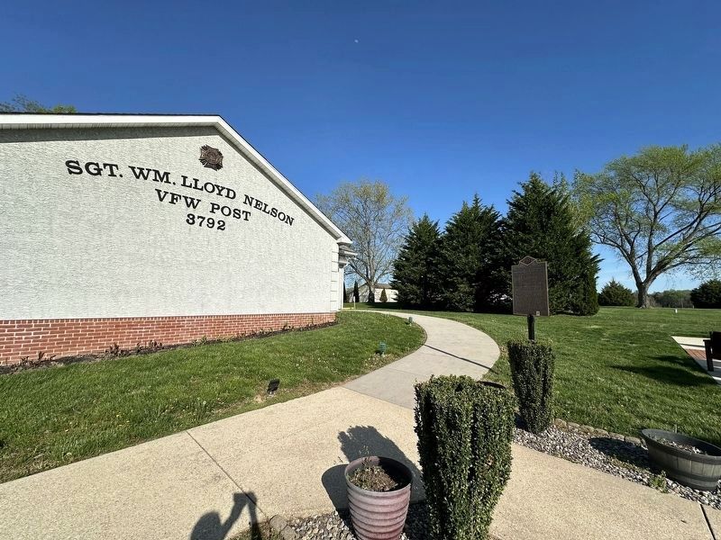 Sgt. William Lloyd Nelson Marker wide view at new location image. Click for full size.